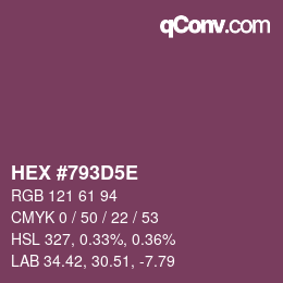 Color code: HEX #793D5E | qconv.com