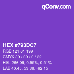颜色代码: HEX #793DC7 | qconv.com