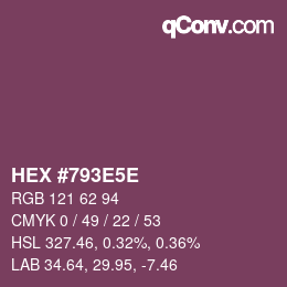 Color code: HEX #793E5E | qconv.com