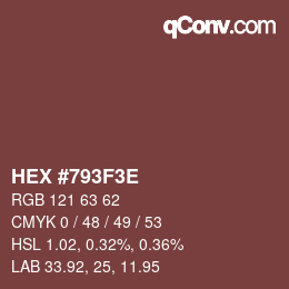 Color code: HEX #793F3E | qconv.com