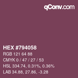Color code: HEX #794058 | qconv.com