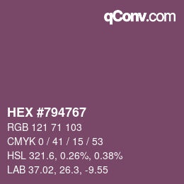 Color code: HEX #794767 | qconv.com