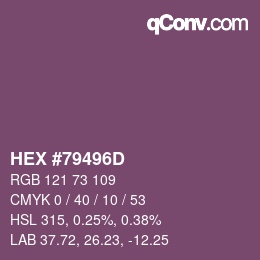 Color code: HEX #79496D | qconv.com
