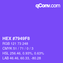 カラーコード: HEX #7949F8 | qconv.com