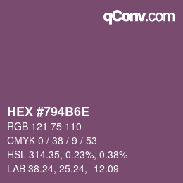 颜色代码: HEX #794B6E | qconv.com