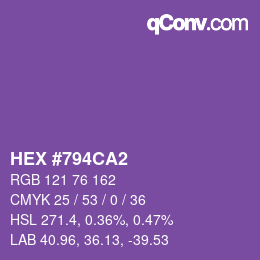 カラーコード: HEX #794CA2 | qconv.com