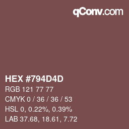 Color code: HEX #794D4D | qconv.com