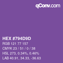 Color code: HEX #794D9D | qconv.com