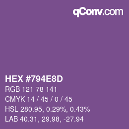 颜色代码: HEX #794E8D | qconv.com