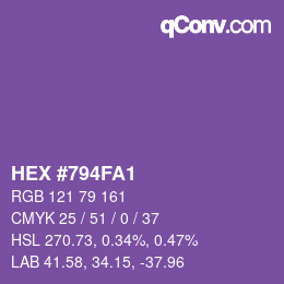 Color code: HEX #794FA1 | qconv.com