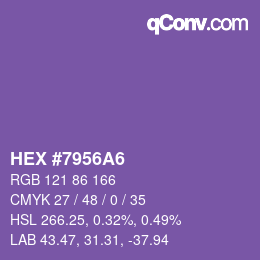 カラーコード: HEX #7956A6 | qconv.com