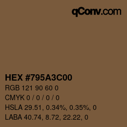 Color code: HEX #795A3C00 | qconv.com
