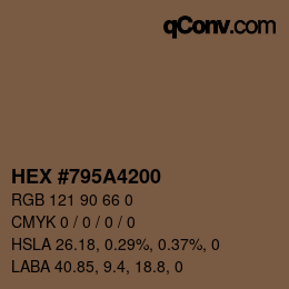 Color code: HEX #795A4200 | qconv.com