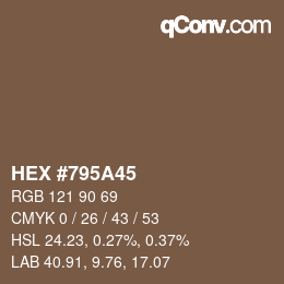 Color code: HEX #795A45 | qconv.com