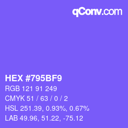 Color code: HEX #795BF9 | qconv.com
