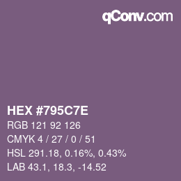 Color code: HEX #795C7E | qconv.com