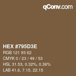 Color code: HEX #795D3E | qconv.com