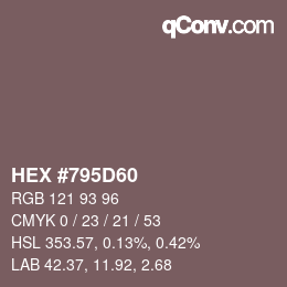 Código de color: HEX #795D60 | qconv.com