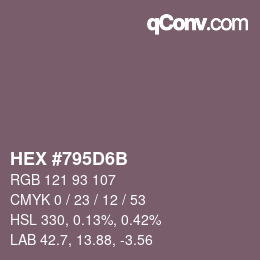 Color code: HEX #795D6B | qconv.com