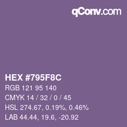 Color code: HEX #795F8C | qconv.com