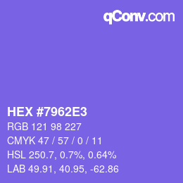 カラーコード: HEX #7962E3 | qconv.com