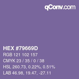 カラーコード: HEX #79669D | qconv.com