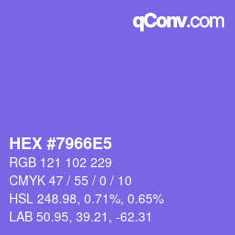 Color code: HEX #7966E5 | qconv.com