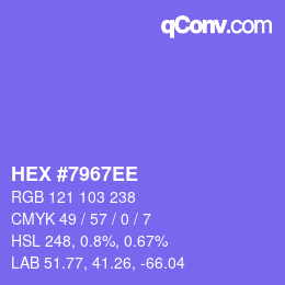 Color code: HEX #7967EE | qconv.com