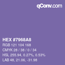 カラーコード: HEX #7968A8 | qconv.com
