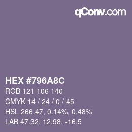 Color code: HEX #796A8C | qconv.com