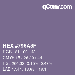 Color code: HEX #796A8F | qconv.com