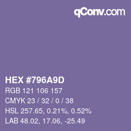 カラーコード: HEX #796A9D | qconv.com