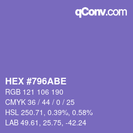 颜色代码: HEX #796ABE | qconv.com