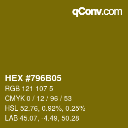 カラーコード: HEX #796B05 | qconv.com