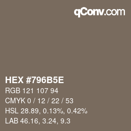 Código de color: HEX #796B5E | qconv.com