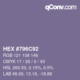 Color code: HEX #796C92 | qconv.com