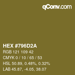 Color code: HEX #796D2A | qconv.com