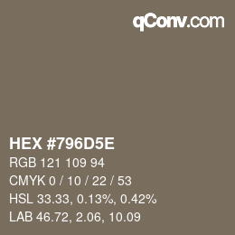 Código de color: HEX #796D5E | qconv.com