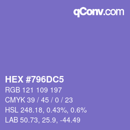 颜色代码: HEX #796DC5 | qconv.com