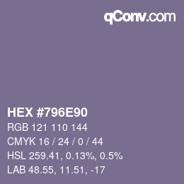 Color code: HEX #796E90 | qconv.com