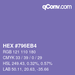 Farbcode: HEX #796EB4 | qconv.com