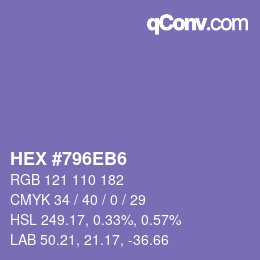 カラーコード: HEX #796EB6 | qconv.com