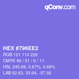 カラーコード: HEX #796EE2 | qconv.com