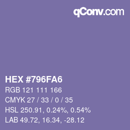 颜色代码: HEX #796FA6 | qconv.com