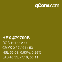 Color code: HEX #79700B | qconv.com