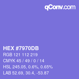 カラーコード: HEX #7970DB | qconv.com