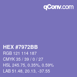 颜色代码: HEX #7972BB | qconv.com