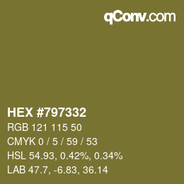 Color code: HEX #797332 | qconv.com