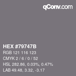 Color code: HEX #79747B | qconv.com