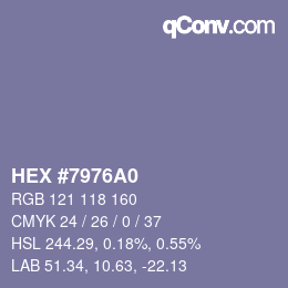 Color code: HEX #7976A0 | qconv.com